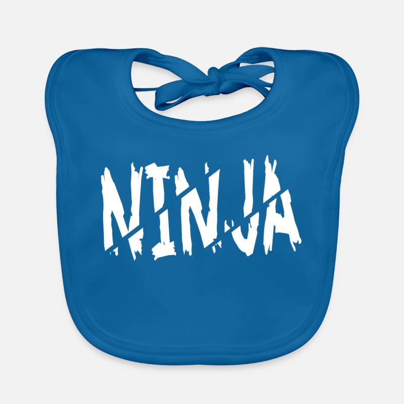 Ninja - Organic Baby Bibs - peacock-blue
