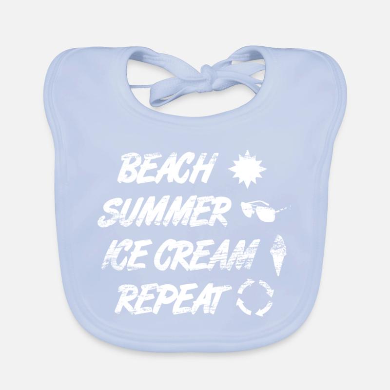 Plage Été Crème glacée Répétition Bavoir bio Bébé