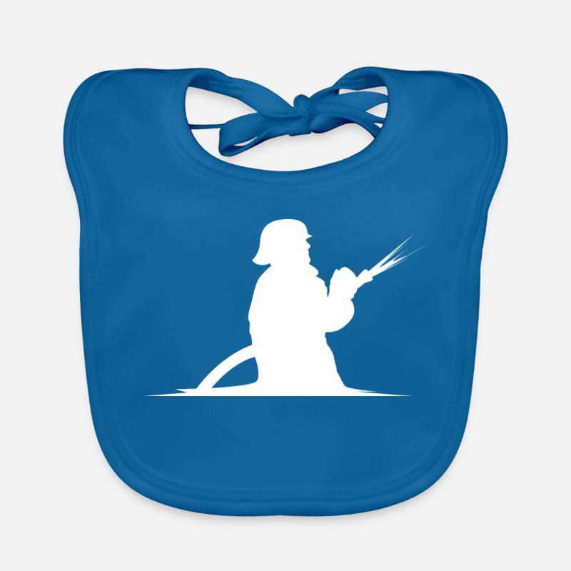 Firefighter Hose Extinguish Fire Brigade Symbol Organic Baby Bibs