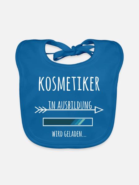 Kosmetiker Ausbildung Beruf Geschenk - Baby Bio-Lätzchen - Pfauenblau