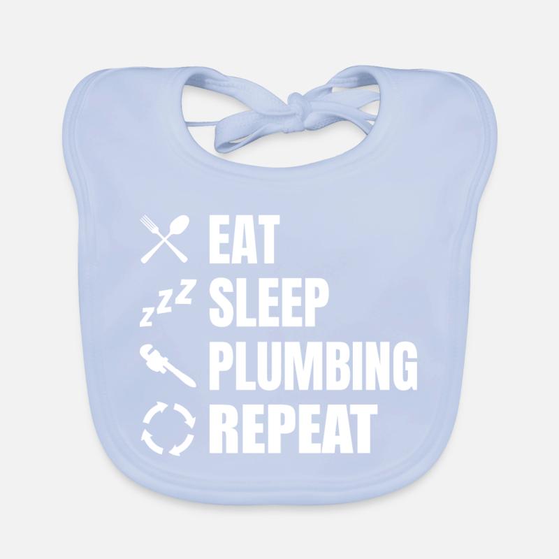 Manger, dormir, plomber, répéter Bavoir bio Bébé
