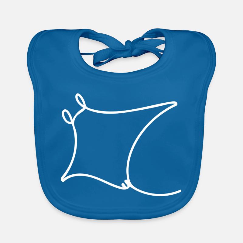 Oceanic Manta - Ray White - Baby Bio-Lätzchen - Pfauenblau