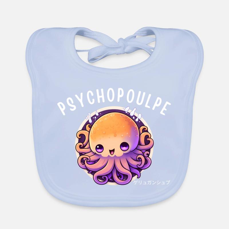 Psyche Rainbow Octopus Organic Baby Bibs