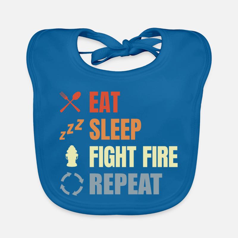 Manger, dormir, combattre le feu, répéter Bavoir bio Bébé