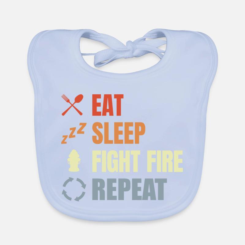 Manger, dormir, combattre le feu, répéter Bavoir bio Bébé