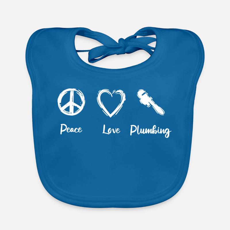 J’adore être plombier - Bavoir bio Bébé - bleu paon