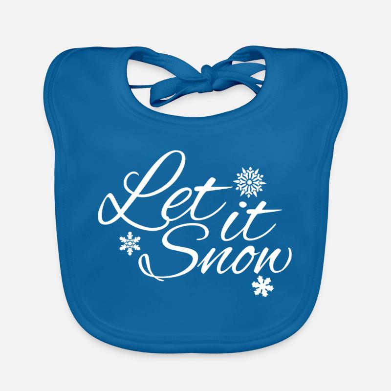 Let it Snow - Das Winterdesign mit Schneeflocken - Baby Bio-Lätzchen - Pfauenblau