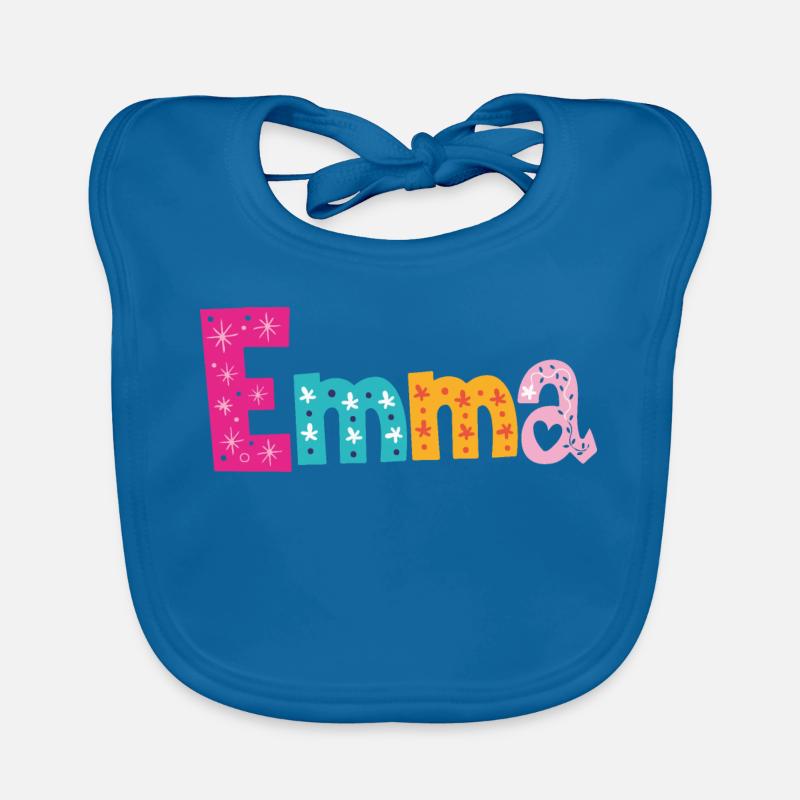 Personalized Emma Name Organic Baby Bibs