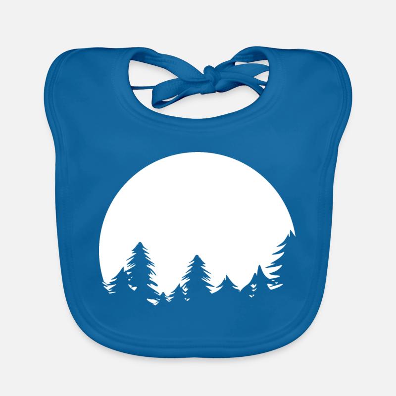 Moon, Forest, Trees, Nature, Shadow, Evening, Tranquility Symbol Organic Baby Bibs
