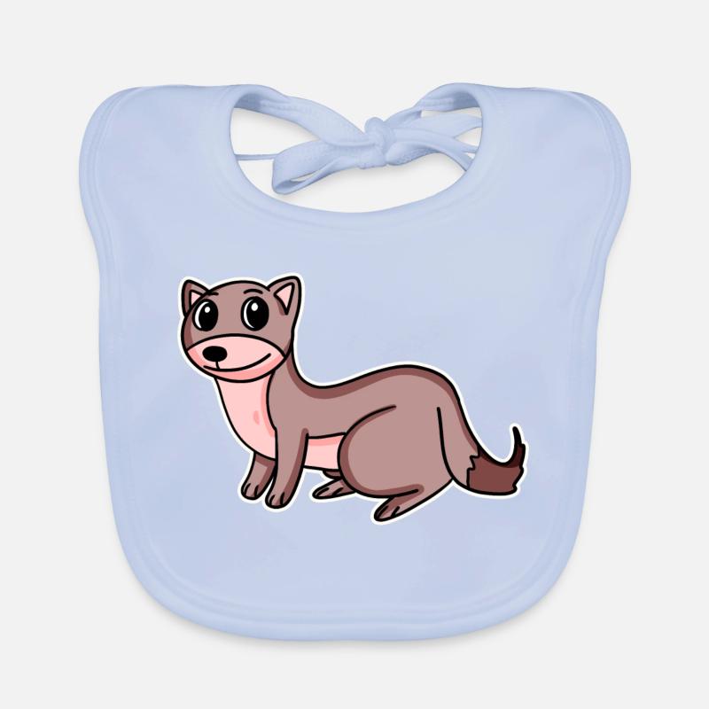 Weasel Motif Organic Baby Bibs