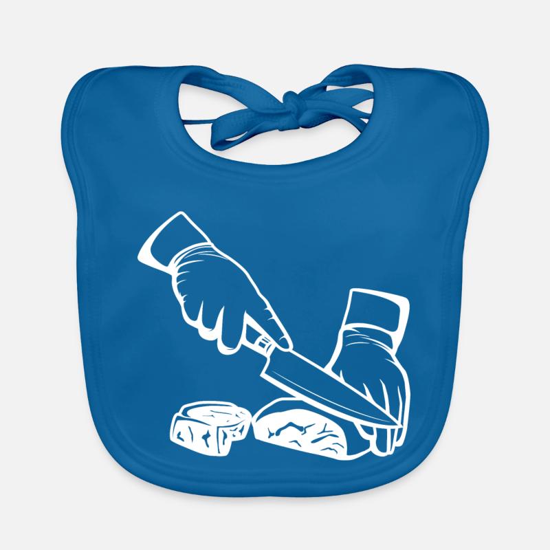 Cutting Meat Sketch Organic Baby Bibs