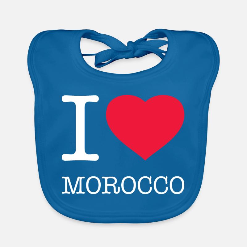 J’AIME LE MAROC - Bavoir bio Bébé - bleu paon