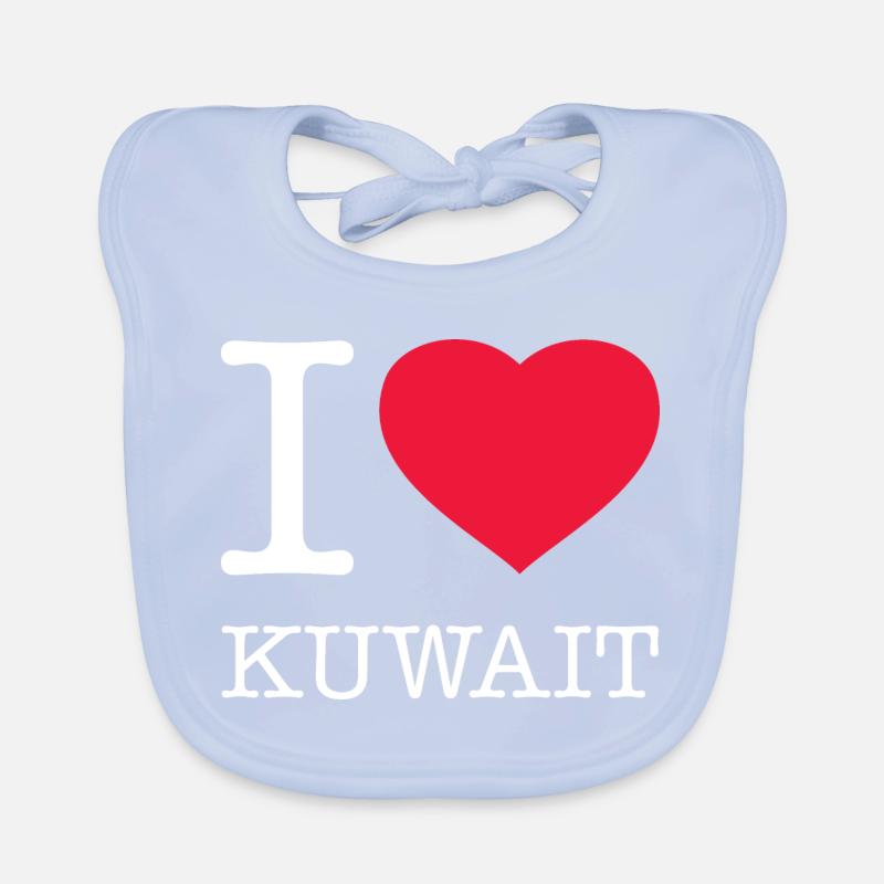 I LOVE KUWAIT Organic Baby Bibs