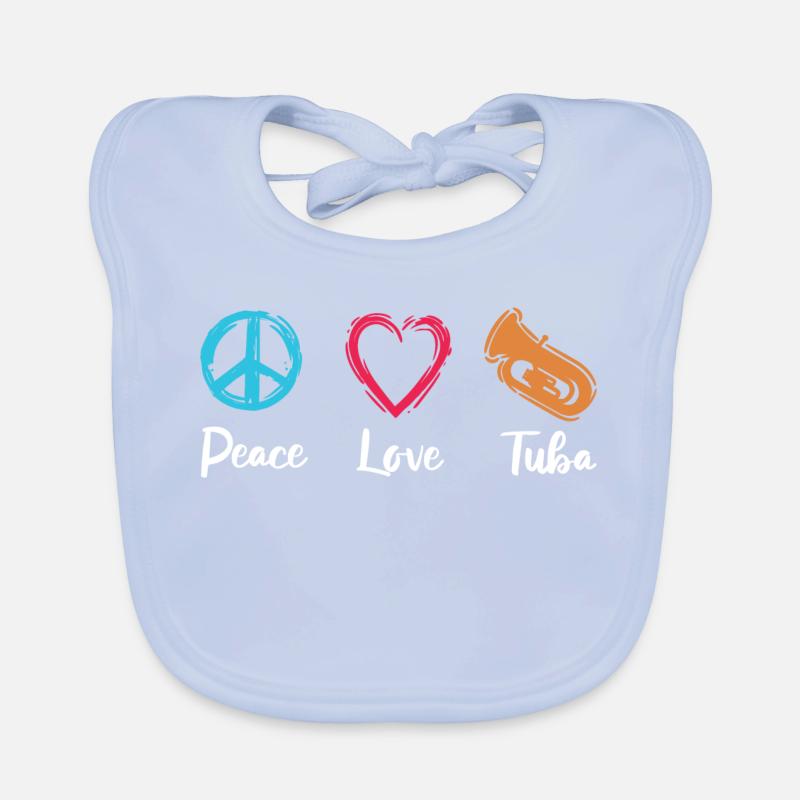 Frieden Liebe Tuba Baby Bio-Lätzchen