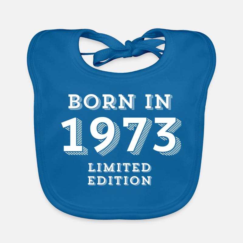 1973, année de naissance, 1973 - Bavoir bio Bébé - bleu paon