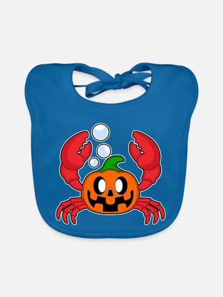 Krabbe Halloween Kürbis - Baby Bio-Lätzchen - Pfauenblau