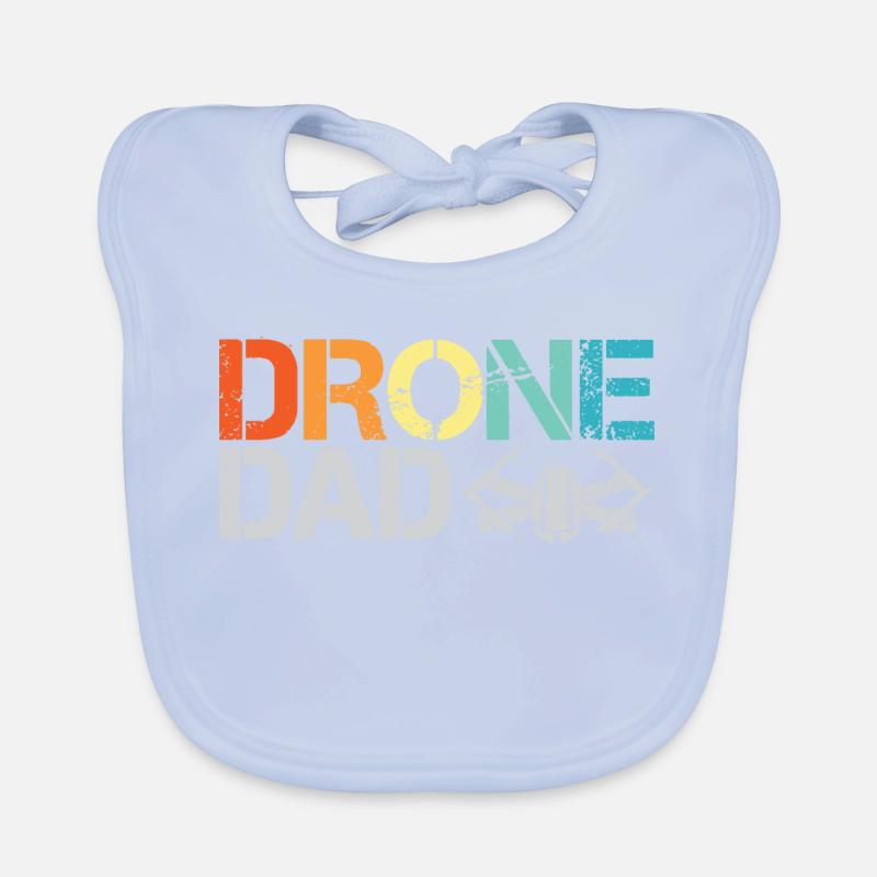 drone dad retro vintage design drone flight icon Organic Baby Bibs
