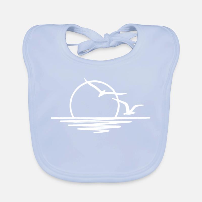 Soleil couchant (blanc) Bavoir bio Bébé