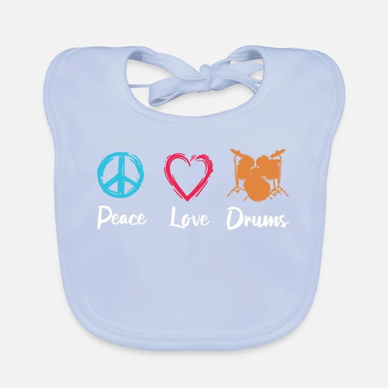 Peace Love Drums Organic Baby Bibs