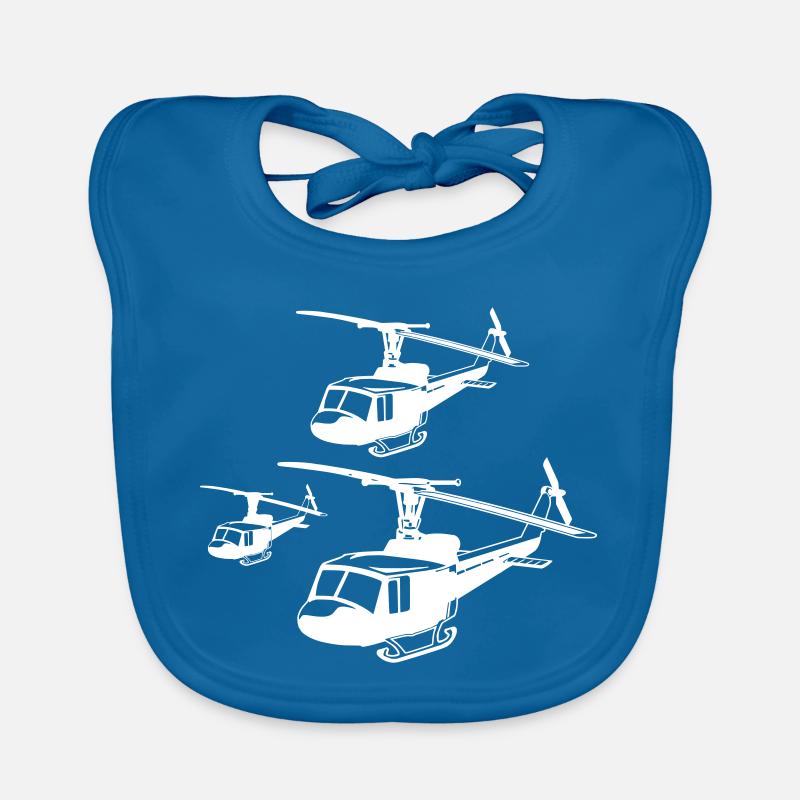 Hubschrauber - Baby Bio-Lätzchen - Pfauenblau