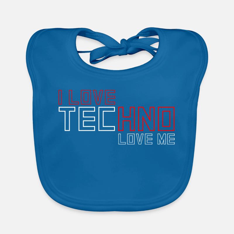 I Love Techno Baby Bio-Lätzchen