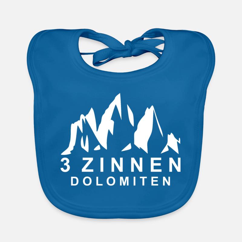 Dolomites des Trois Pics - Bavoir bio Bébé - bleu paon