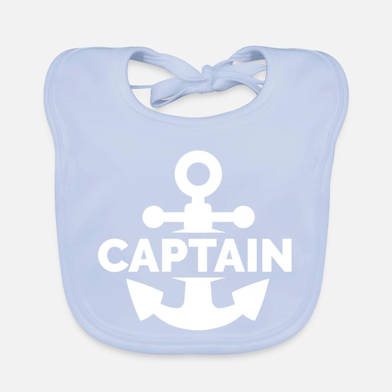 Logo de l’icône de l’ancre de capitaine Logo du navire de mer Bavoir bio Bébé