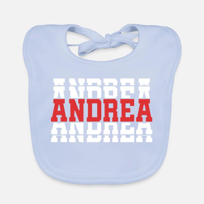 T-Shirt Andrea T-Shirt Geschenkidee gestapelter Text Baby Bio-Lätzchen