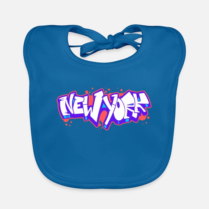New York Horizontal Graffiti 1 Organic Baby Bibs