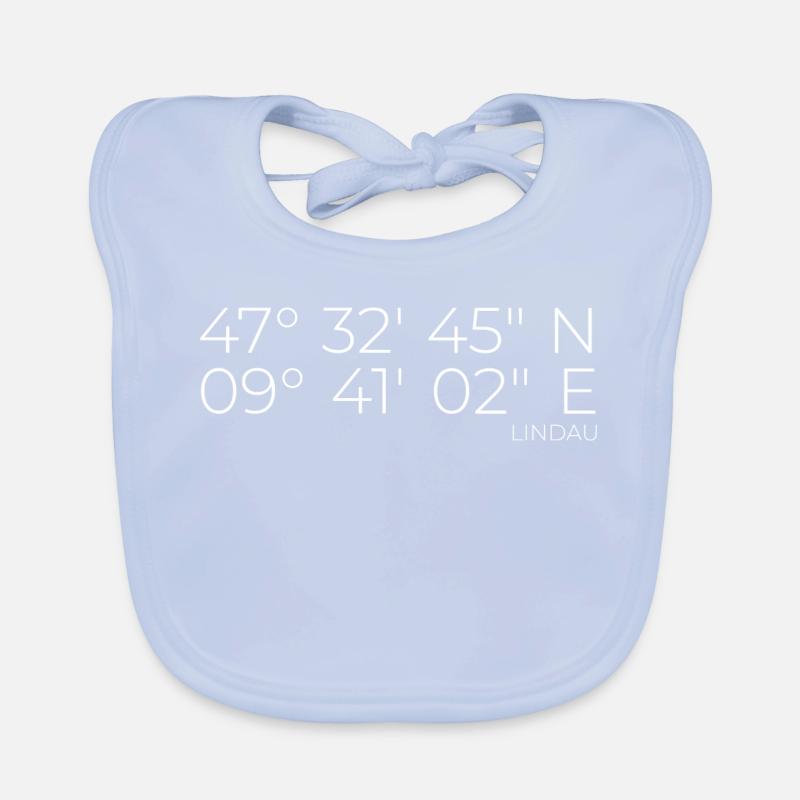 Coordinates Lindau Lake Constance Organic Baby Bibs