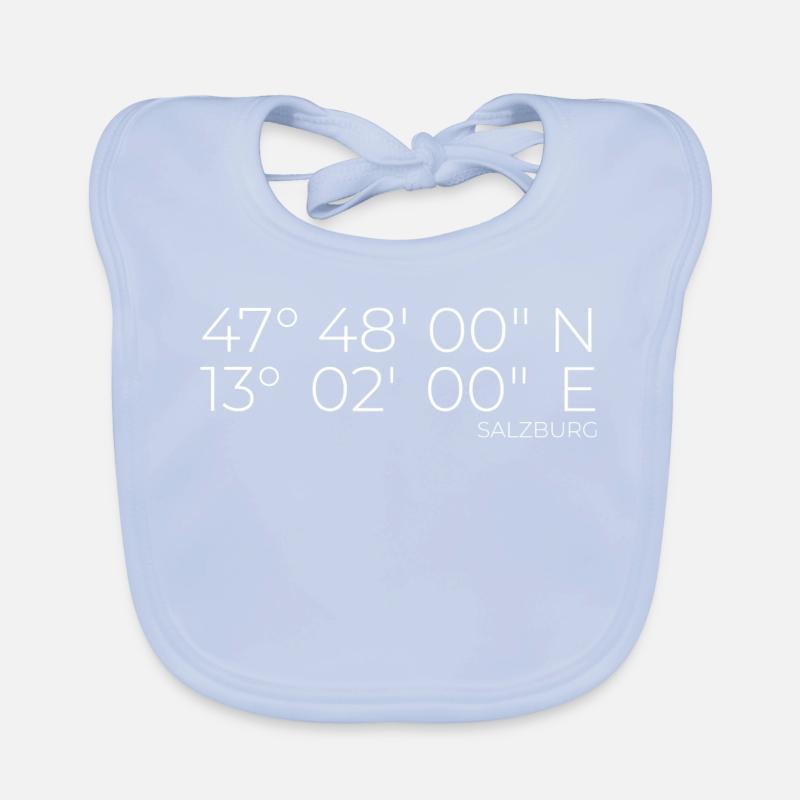 Coordinates Salzburg, Austria Organic Baby Bibs
