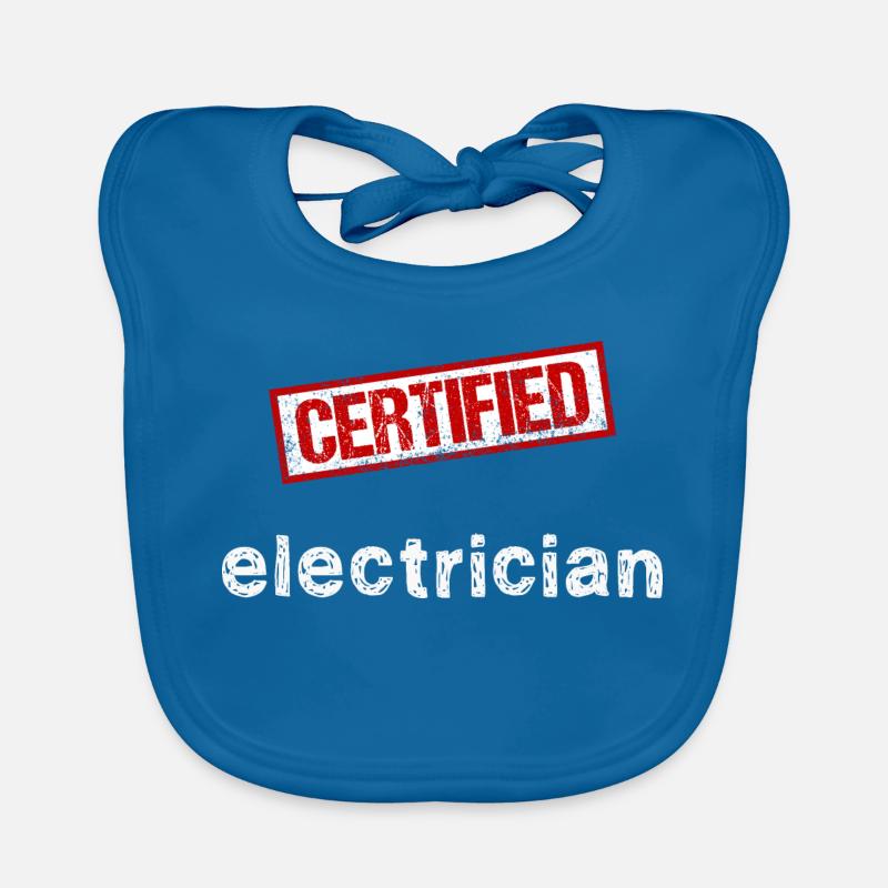 Électricien - Bavoir bio Bébé - bleu paon