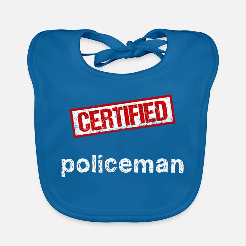 Policier - Bavoir bio Bébé - bleu paon
