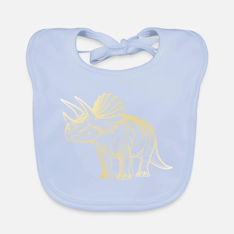 Triceratops Dinosaur Drawing Organic Baby Bibs