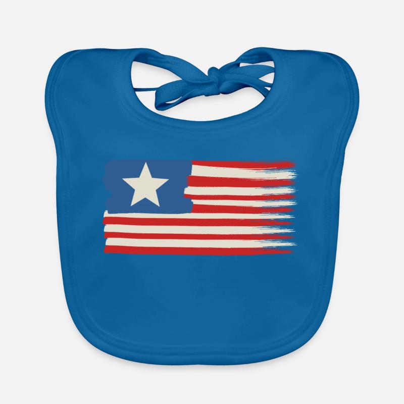 Une étoile Drapeau des États-Unis - Bavoir bio Bébé - bleu paon