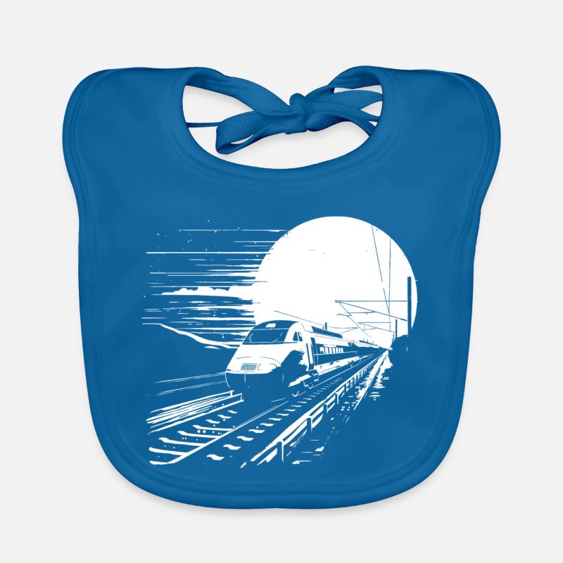 Railway Graphic Organic Baby Bibs