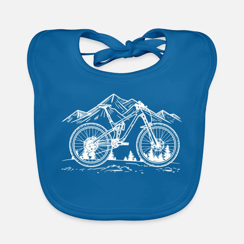 Mountain Biking Drawing Organic Baby Bibs