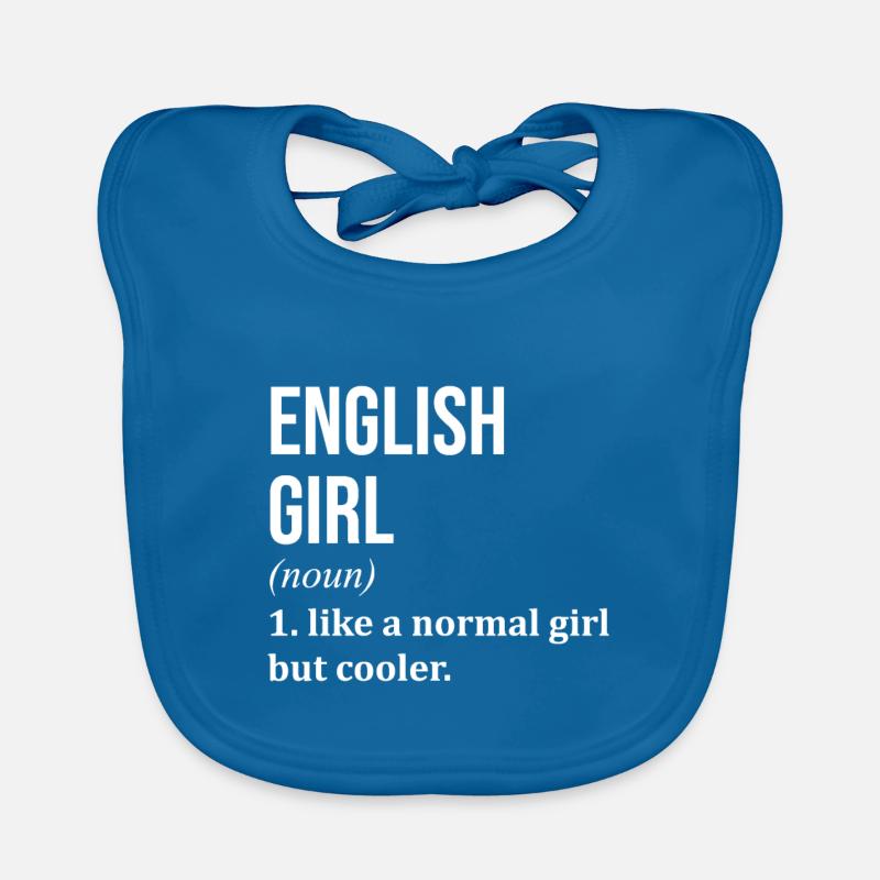 Angleterre - Bavoir bio Bébé - bleu paon