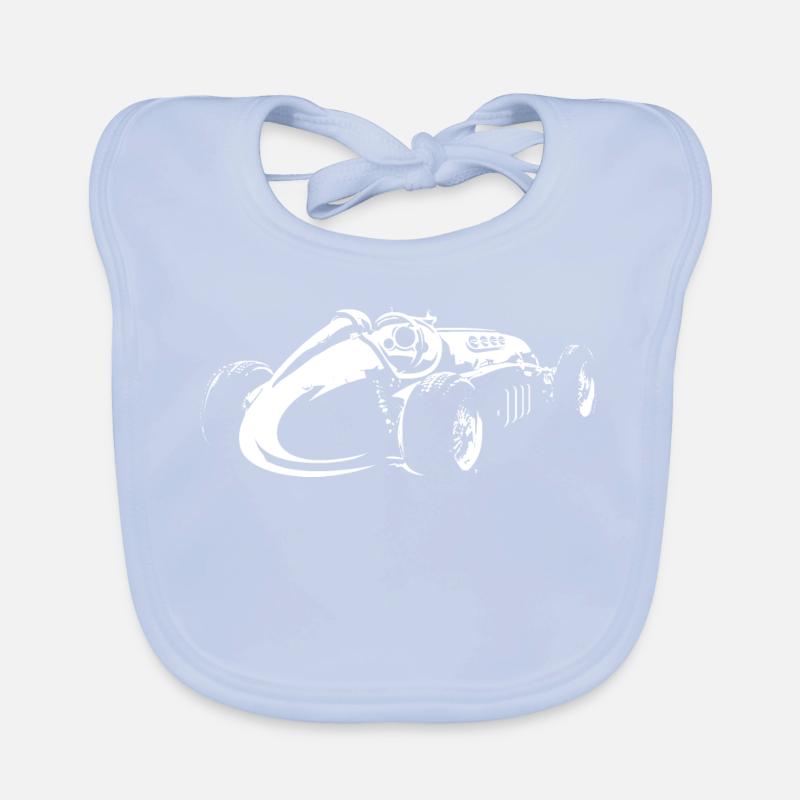 retro Racing Oldtimer Formula Klassiker Symbol Baby Bio-Lätzchen