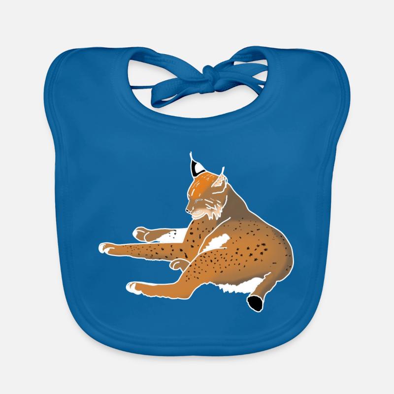 Luchs - Baby Bio-Lätzchen - Pfauenblau