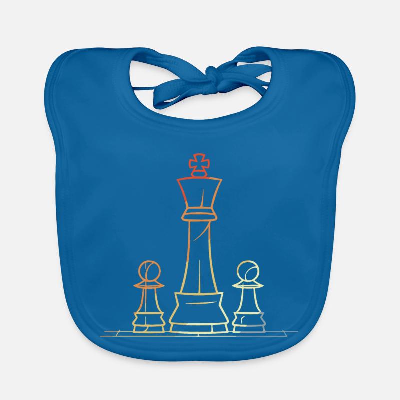 Chess Pieces Drawing Retro Organic Baby Bibs