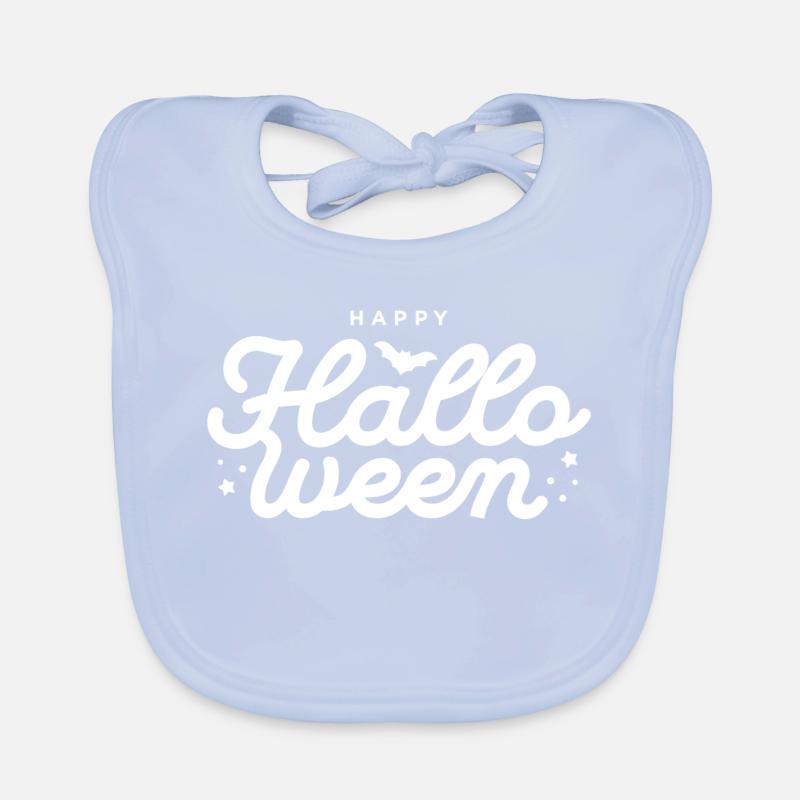 Festive Halloween Bat Typography Design Organic Baby Bibs