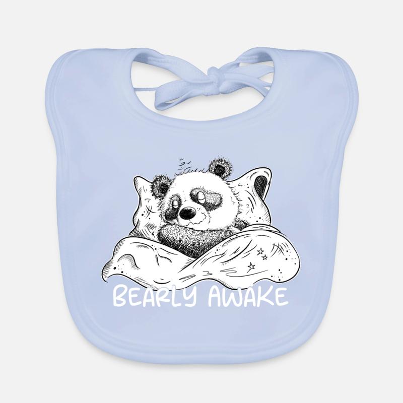 Panda Bär Schläft Mit Spruch Bearly Awake Baby Bio-Lätzchen