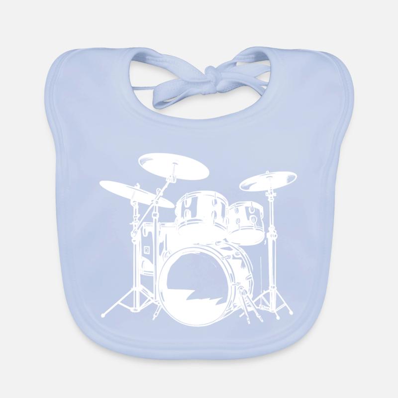 Drumkit Drawing Organic Baby Bibs