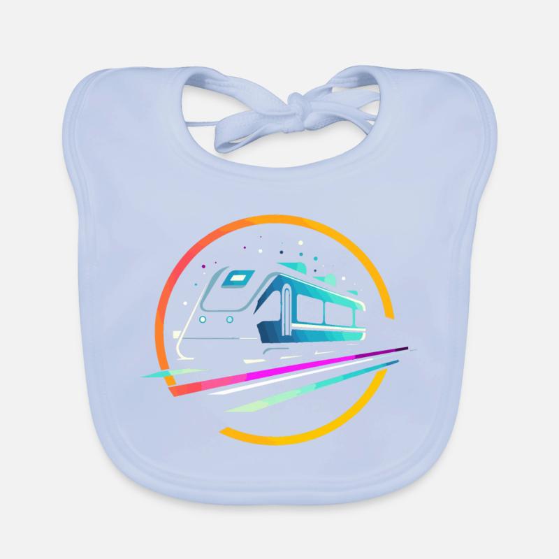 Train Comic Organic Baby Bibs
