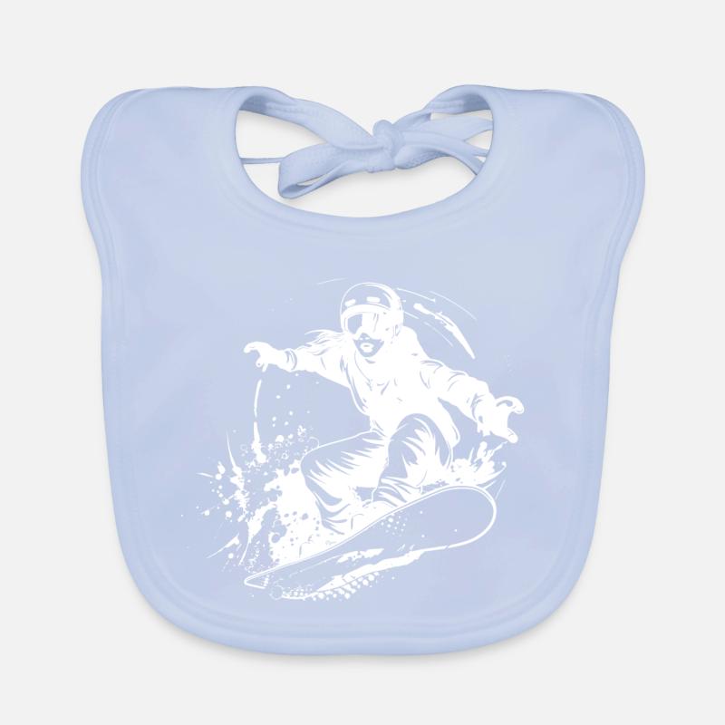 Snowboarding Mädchen Baby Bio-Lätzchen