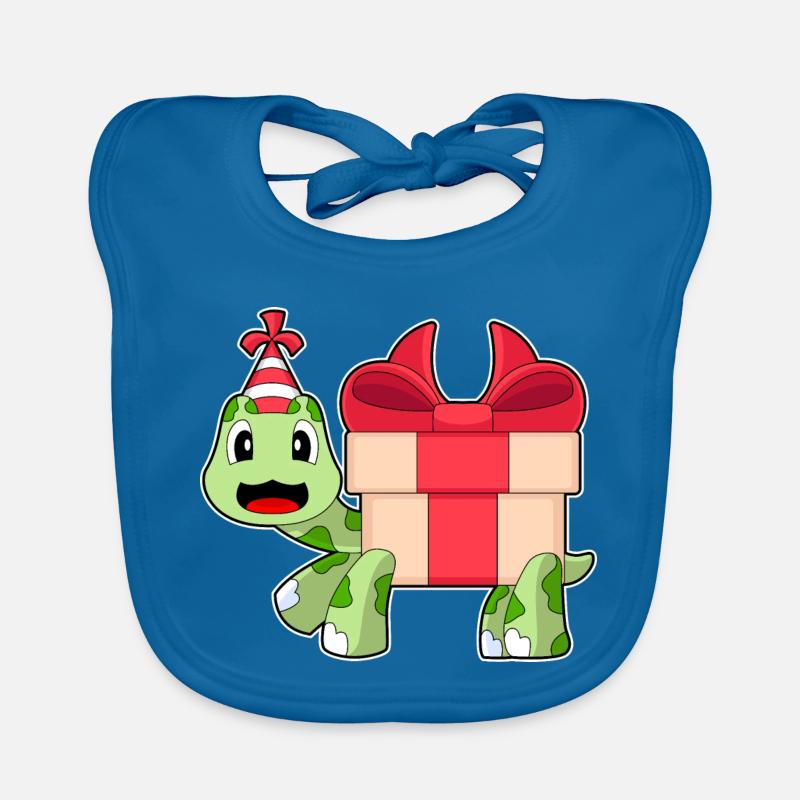 Turtle Birthday Party Hat Organic Baby Bibs