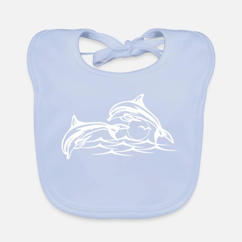 Les dauphins blancs Bavoir bio Bébé