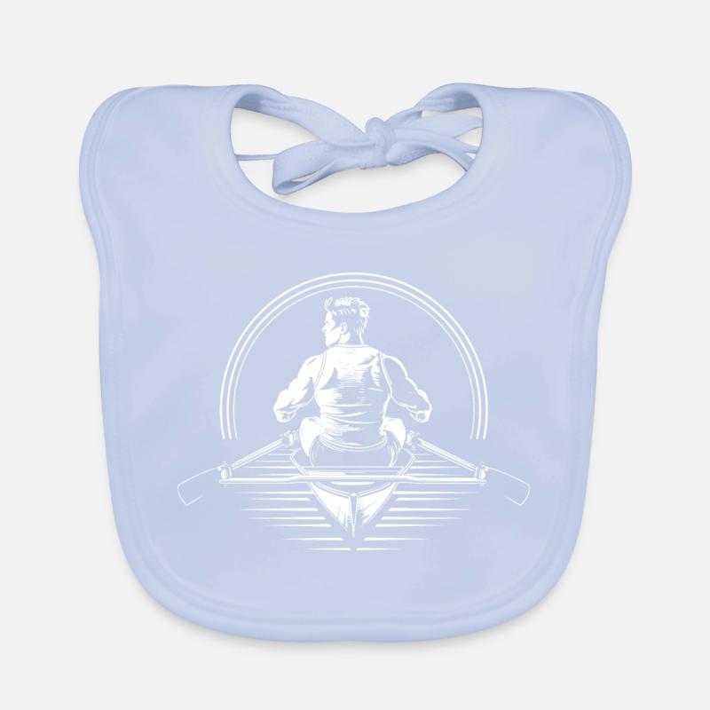 Rower Drawing Organic Baby Bibs