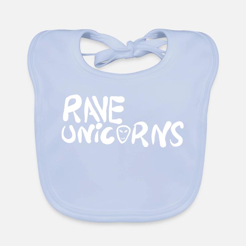 Rave Unicorns Logo Text White Baby Bio-Lätzchen